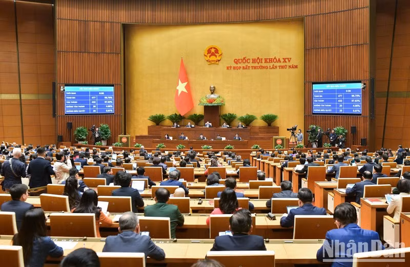 The National Assembly's fifth extraordinary meeting. (Photo: NDO/Duy Linh)