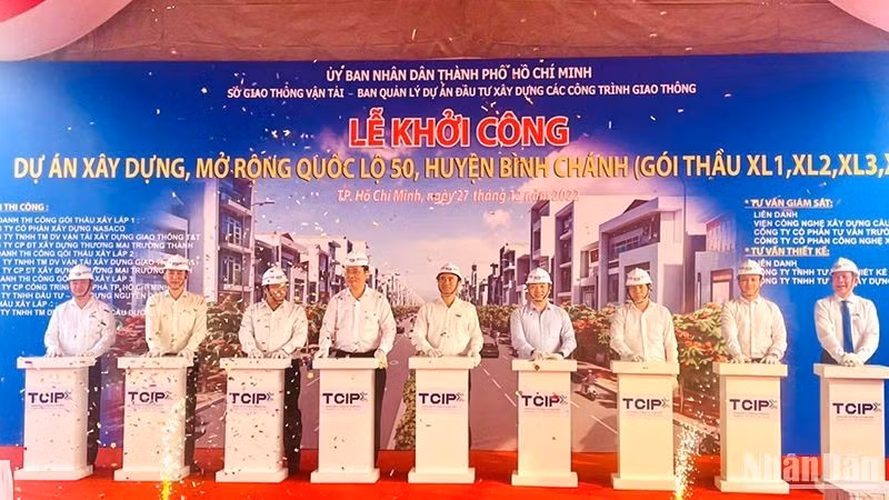 The ground-breaking ceremony for the project.