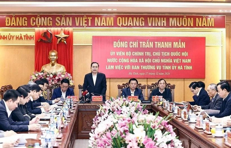 NA Chairman Tran Thanh Man speaks at the event (Photo: VNA) 