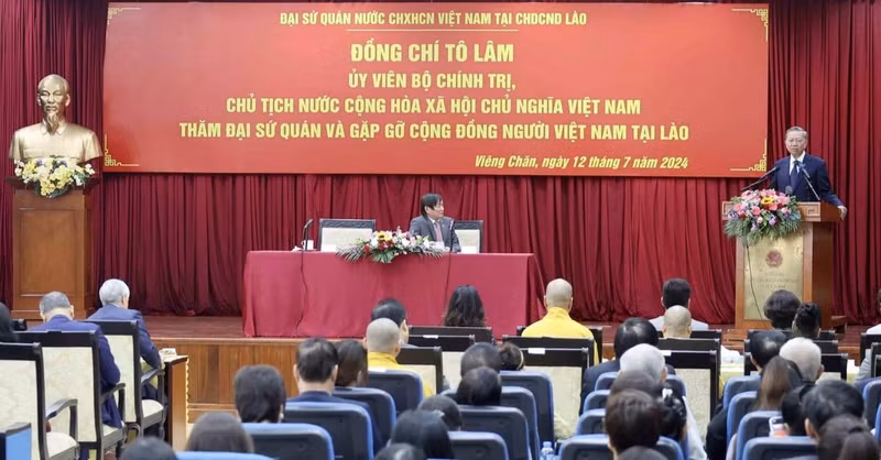 President To Lam speaks at the meeting. (Photo: VNA)