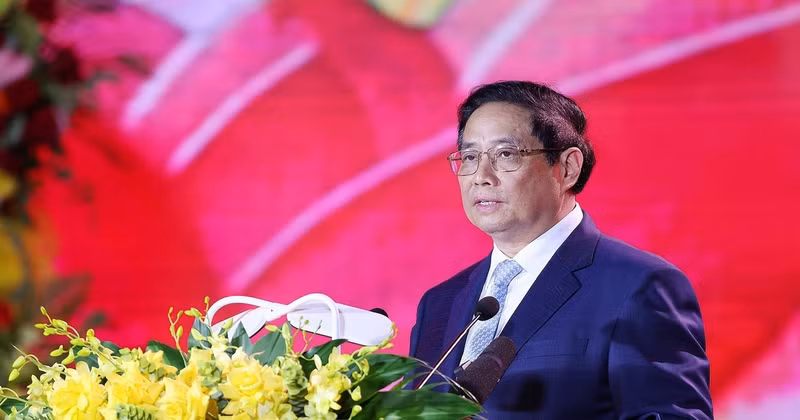 PM Pham Minh Chinh addresses the ceremony in Dong Hoi city, Quang Binh province, on June 2. (Photo: VNA) 