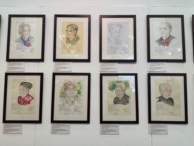 Several portraits of Heroic Vietnamese Mothers at the exhibition.