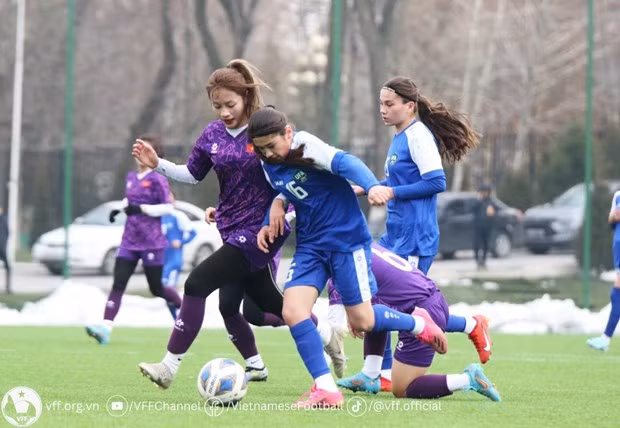 Vietnam beat Uzbekistan 4-1 in a friendly match before the 2024 AFC U20 Women's Asian Cup Finals on February 27. (Photo: VFF)