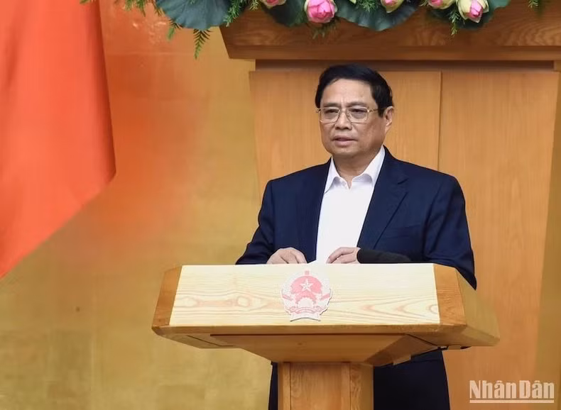 PM Pham Minh Chinh speaks at the meeting. (Photo: NDO)