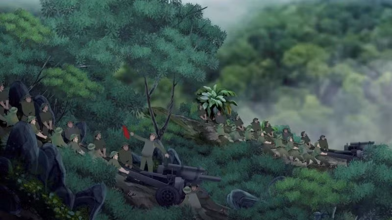 A scene from the cartoon “Chiec xe tho Dien Bien” is expected to be screened on the 70th anniversary of the Dien Bien Phu Victory (May 7, 1954-2024). (Photo: The Vietnam Animation Joint Stock Company)