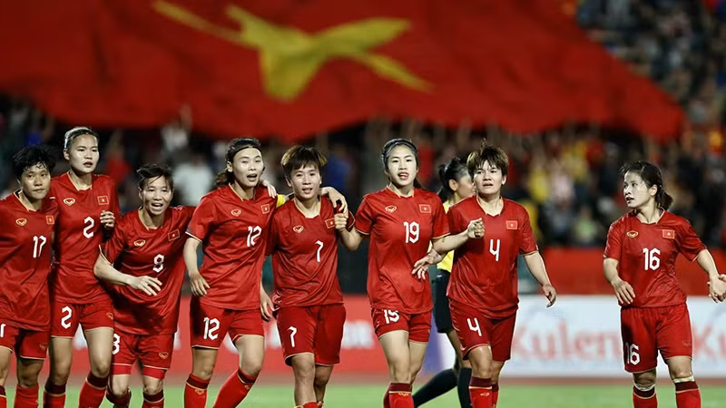 The Vietnamese women's football team achieved the feat of eight SEA Games gold medals, including four consecutive times. (Photo: TUAN HUU) 