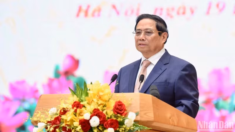 PM Pham Minh Chinh speaks at the event. (Photo: NDO)