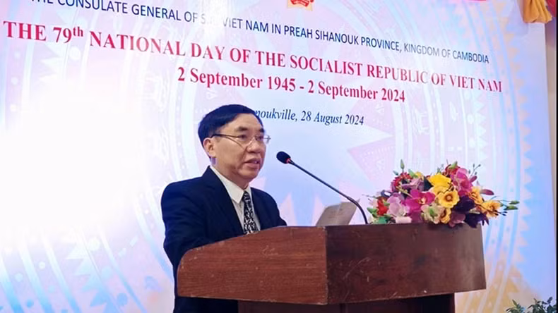 Consul General Lai Xuan Chien speaks at the event. (Photo: Nguyen Hiep)