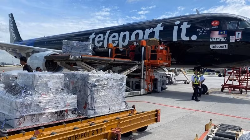 The relief supplies from the AHA Centre arrived at Noi Bai Airport.