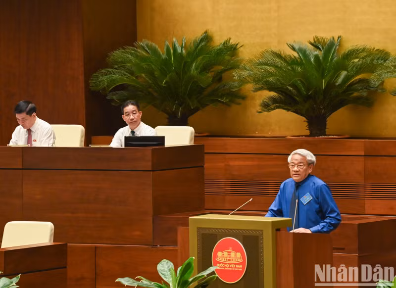 Assoc. Prof. Dr. Bui Dinh Phong presents a paper at the seminar.