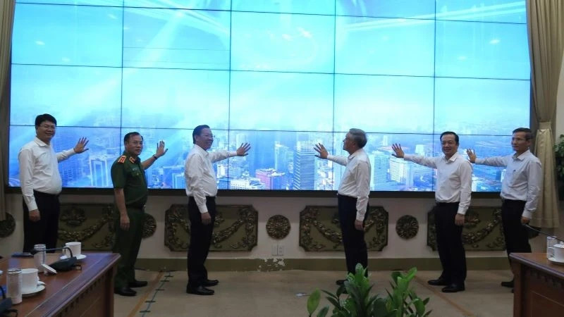 At the launch ceremony for the app.