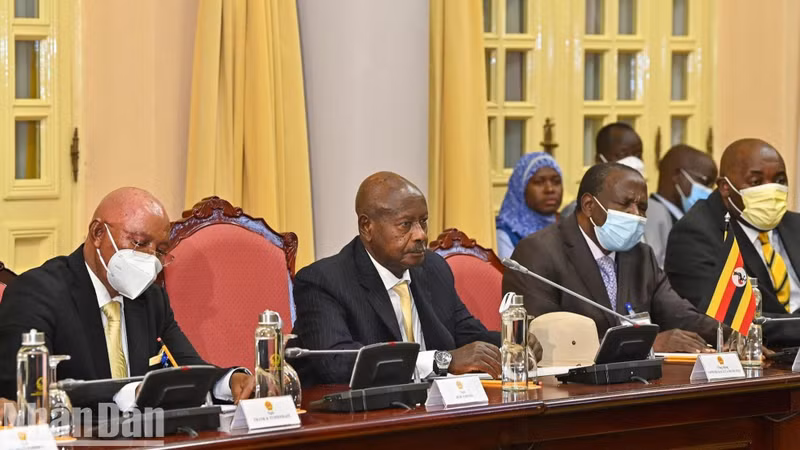 Ugandan delegates at the talks.
