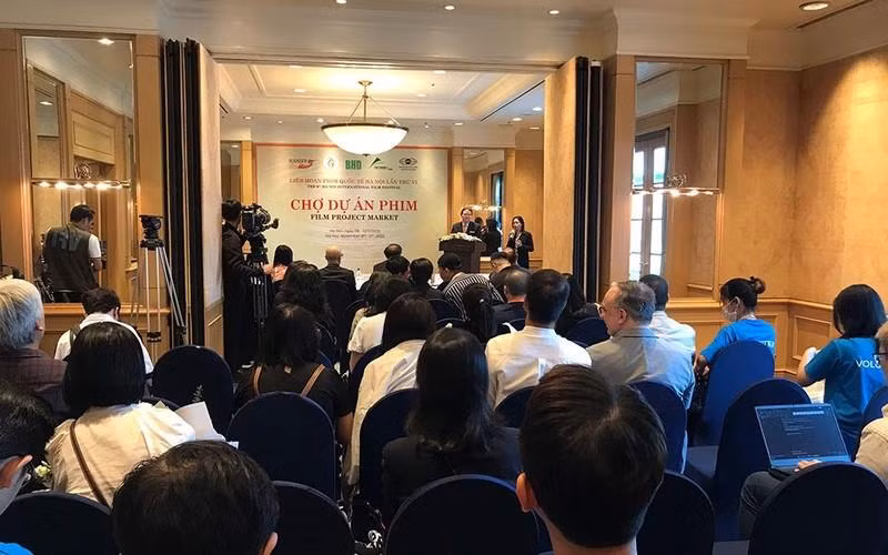 At the opening ceremony for the film project market (Photo courtesy of the Cinema Department)