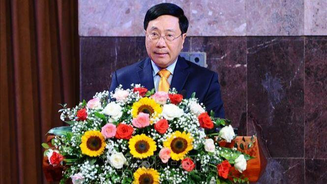 Deputy PM Pham Binh Minh speaks at the ceremony. (Photo: VNA)