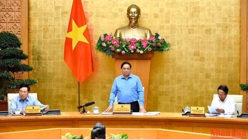 Prime Minister Pham Minh Chinh speaks at the meeting. (Photo: NDO)