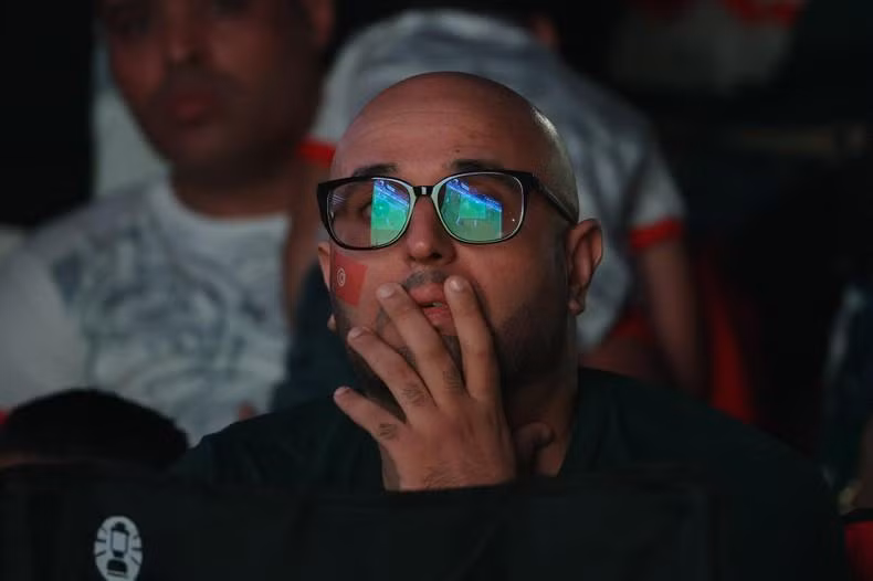 A Tunisia fan watches their match against Denmark. (Photo: Reuters)