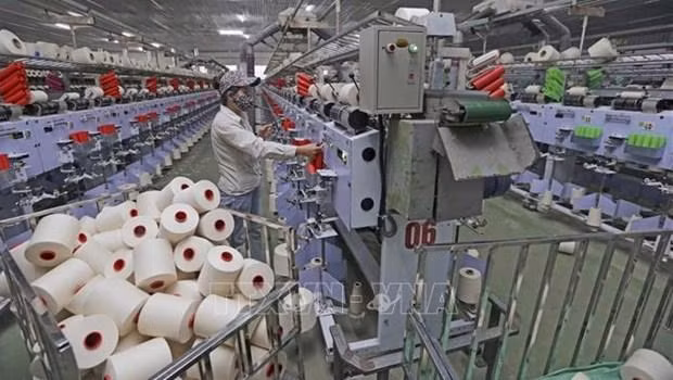 A yarn production line of the Ha Nam Textile Co. Ltd in Phu Ly city, Ha Nam province. (Photo: VNA)