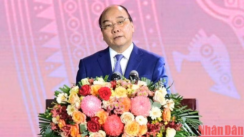 President Nguyen Xuan Phuc speaks at the ceremony. (Photo: NDO)