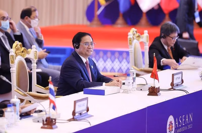 Prime Minister Pham Minh Chinh attends the 40th ASEAN Summit in Phnom Penh, Cambodia. (Photo: VNA)
