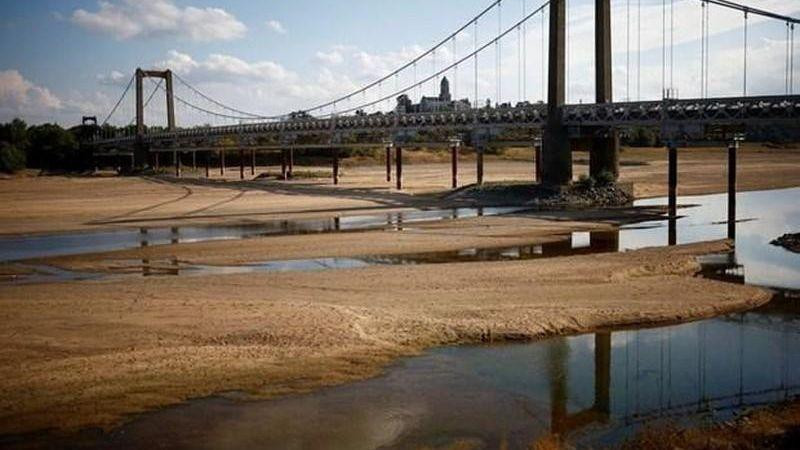 A view shows a branch of the Loire River as an historical drought hits France, August 16, 2022. (Source: Reuters)