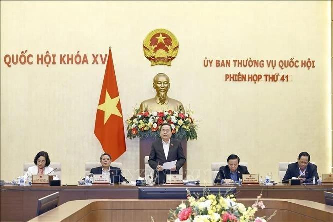 National Assembly Chairman Tran Thanh Man addresses the closing of the NA Standing Committee's 41st session. (Photo: VNA) 