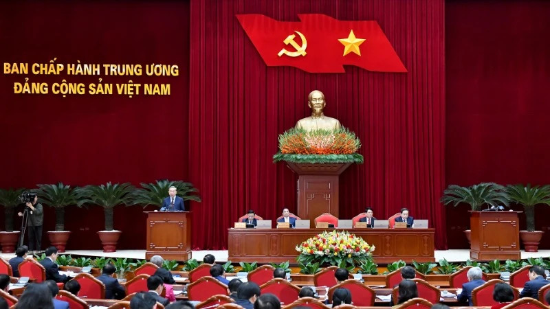 The opening session of the 13th Party Central Committee's meeting in Hanoi on January 23 (Photo: NDO)