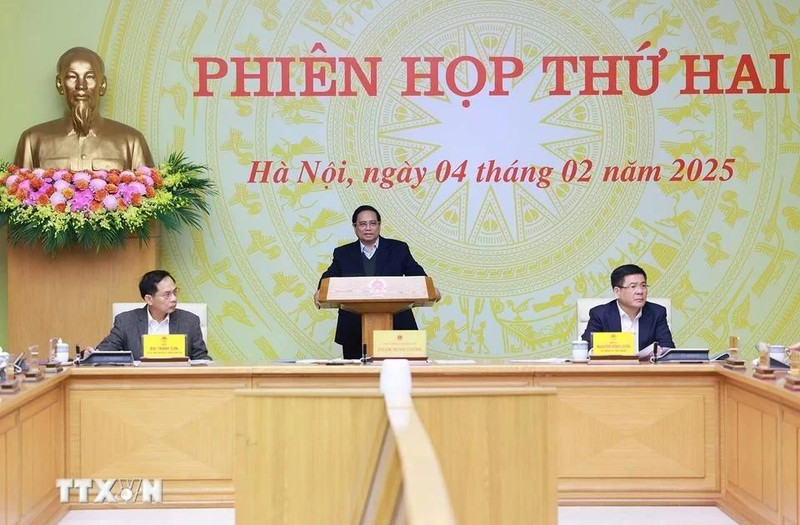 PM Pham Minh Chinh speaks at the second meeting of the steering committee for nuclear power plant construction on February 4. (Photo: VNA) 