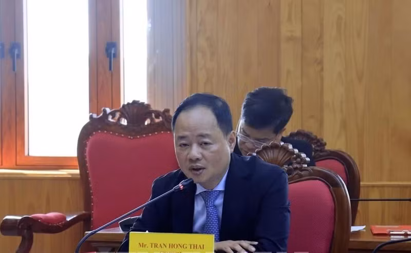 Chairman of the provincial People’s Committee Tran Hong Thai speaks at the event (Photo: VNA) 