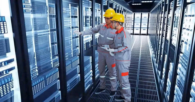 Engineers at Viettel Data Centre in at Hoa Lac Hi-Tech Park.