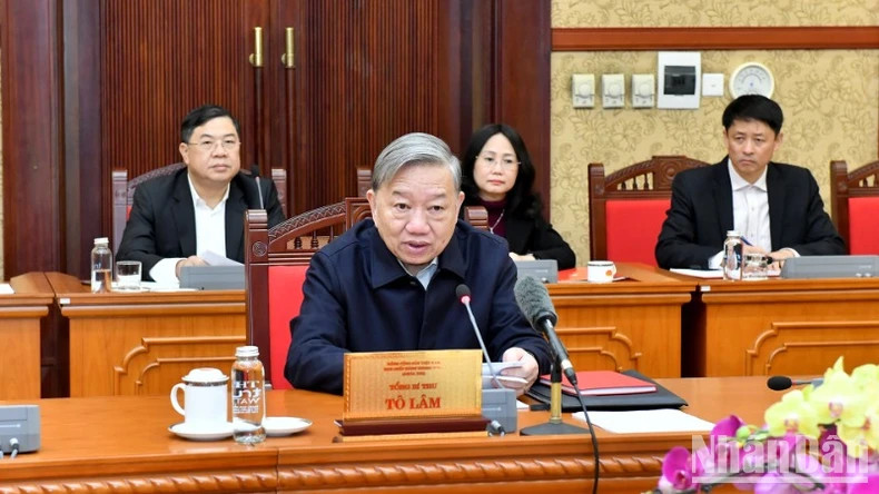 Party General Secretary To Lam speaks at the conference (Photo: NDO)