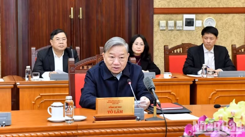 Party General Secretary To Lam speaks at the conference (Photo: NDO)