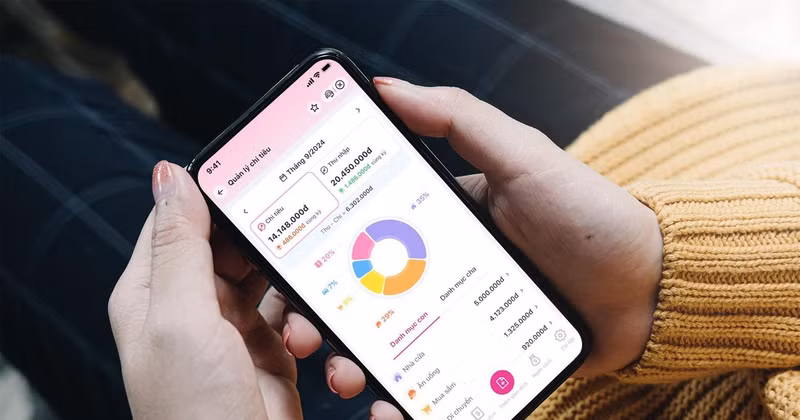 Users can access the "Expense Management" section on the MoMo app to review their monthly spending.