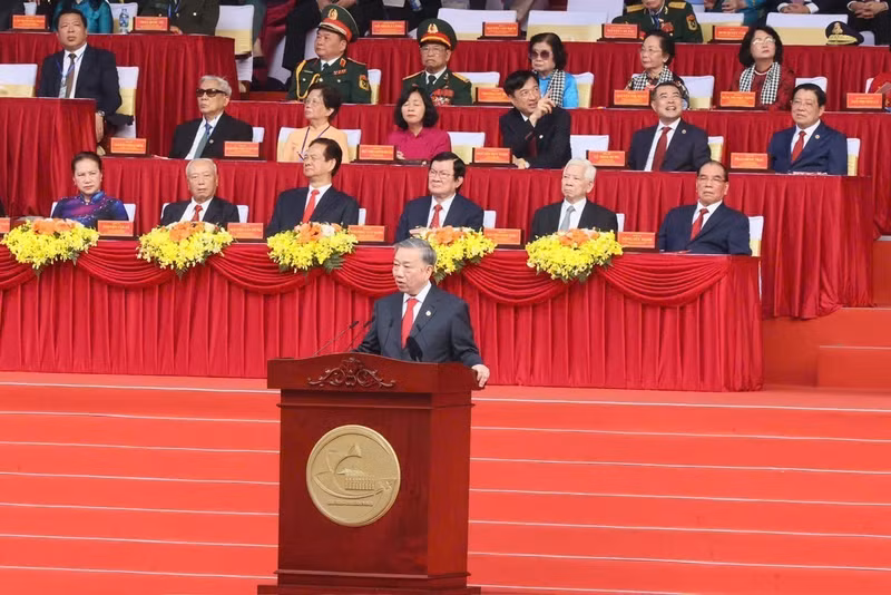 Party General Secretary To Lam delivers a speech at the ceremony marking the 50th anniversary of the Liberation of the South and National Reunification. (Photo: VNA) Party General Secretary To Lam delivers a speech at the ceremony marking the 50th anniversary of the Liberation of the South and National Reunification. (Photo: VNA)