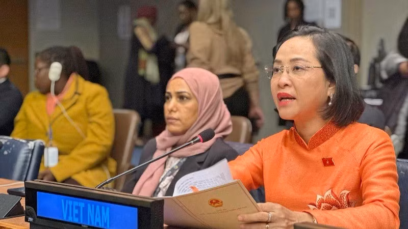NA Vice Chairwoman Nguyen Thi Thanh attends the 69th session of the CSW under the ECOSOC. (Photo: VNA)