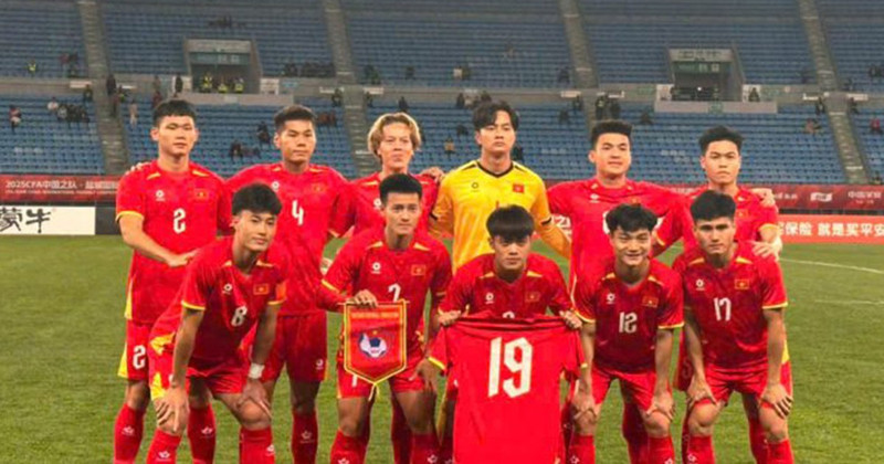 The starting lineup of the U22 Vietnam team in the match against U22 Uzbekistan. (Photo: VFF)