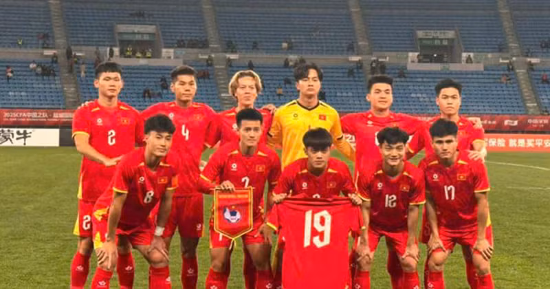 The starting lineup of the U22 Vietnam team in the match against U22 Uzbekistan. (Photo: VFF)