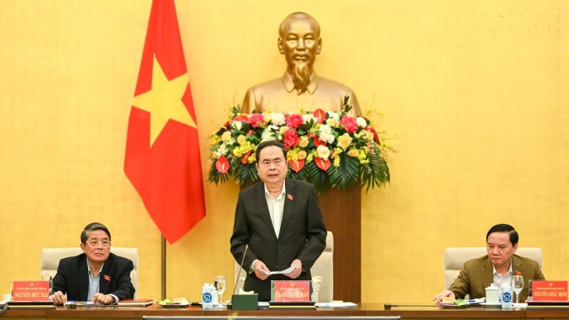 NA Chairman Tran Thanh Man speaks at the meeting. (Photo: NDO)