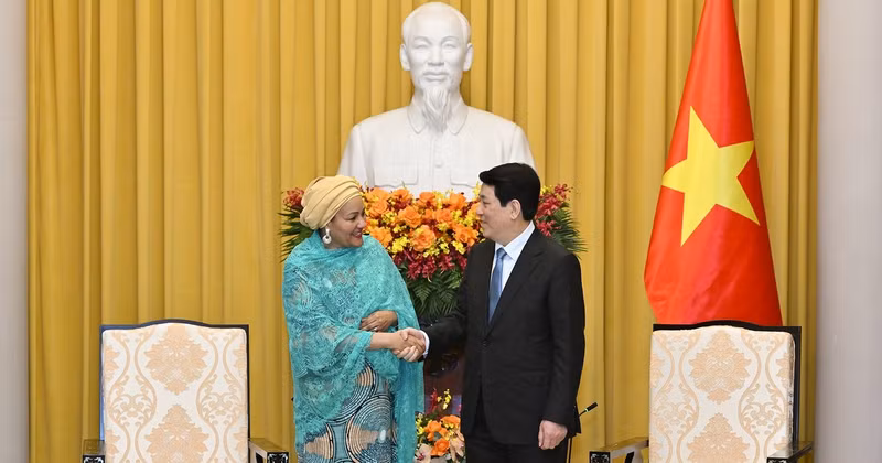 President Luong Cuong and UN Deputy Secretary-General Amina J. Mohammed.