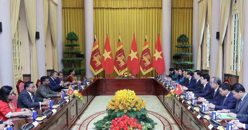 At the talks between State President Luong Cuong and Sri Lankan President Anura Kumara Dissanayaka. (Photo: VNA)