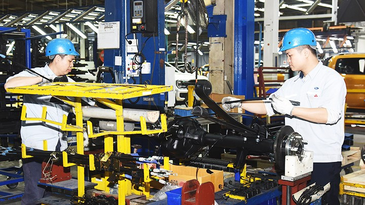 Automobile production and assembly line at Ford Viet Nam’s plant. (Photo: TRAN HAI)
