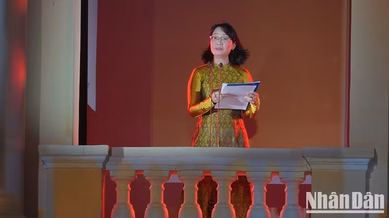 Vice Chairwoman of the Ho Chi Minh City People’s Committee Tran Thi Dieu Thuy speaks at the opening ceremony. (Photo: M.H)