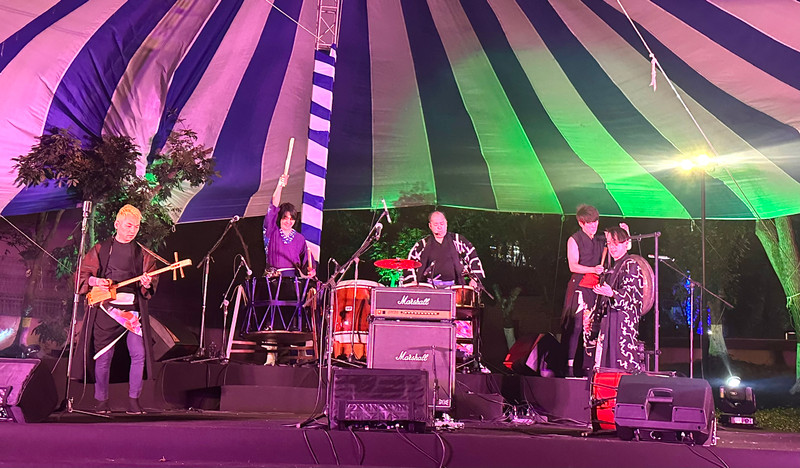 Bati-Holic's performance at the private residence of Japanese Ambassador to Vietnam Ito Naoki on March 21. 