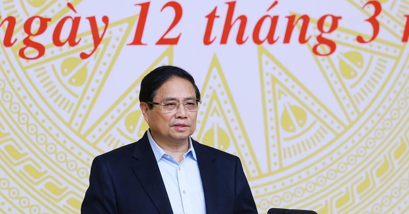 Prime Minister Pham Minh Chinh speaks at the second meeting of the National Steering Committee for Financial Inclusion in Hanoi on March 12. (Photo: VNA) 