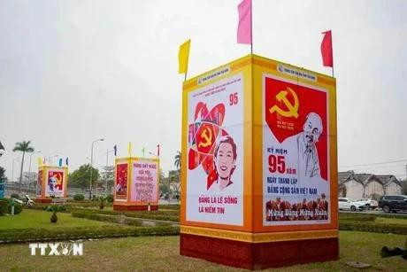 A poster marking the 95th founding anniversary of the Communist Party of Vietnam (February 3, 1930 – 2025) (Photo: VNA) 