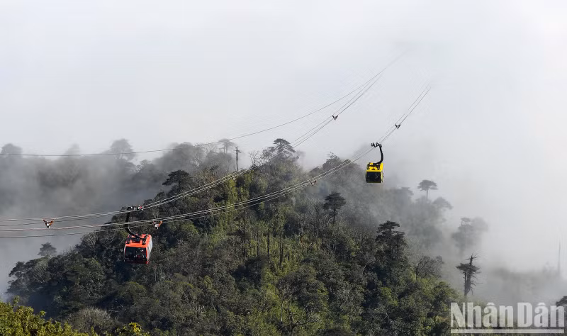 Currently, visitors have many options to reach the top of Fansipan including climbing the mountain and taking the cable car to admire the sea of clouds from above.