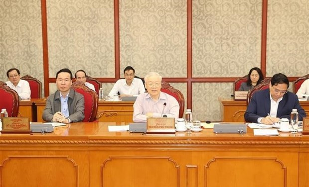 Party General Secretary Nguyen Phu Trong speaks at the meeting. (Photo: VNA)