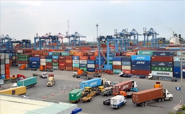Containers of goods at Saigon Port in Vietnam (Photo: VNA)