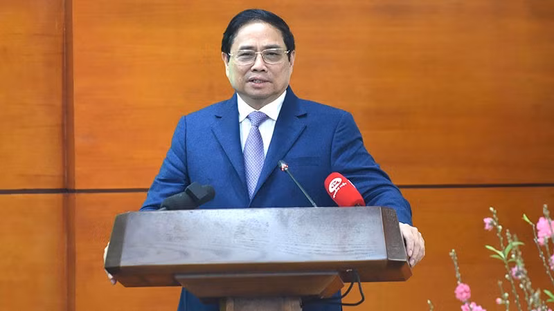 PM Pham Minh Chinh speaks at the conference. (Photo: NDO)