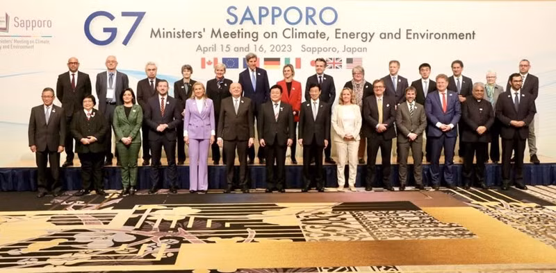 Delegates attending the plenary session of the G7 Ministerial Meeting on Climate, Energy and Environment in Sapporo, Japan, on April 15. (Photo: Nagaland Tribune/qdnd.vn)