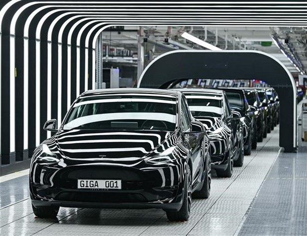 Electric cars at a Tesla's factory in Grünheide, Berlin, Germany. (Photo: AFP/VNA)